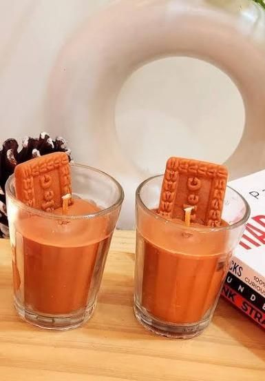 Chai Glass with Parle G Candle Pack of 3 kuykr9-ii