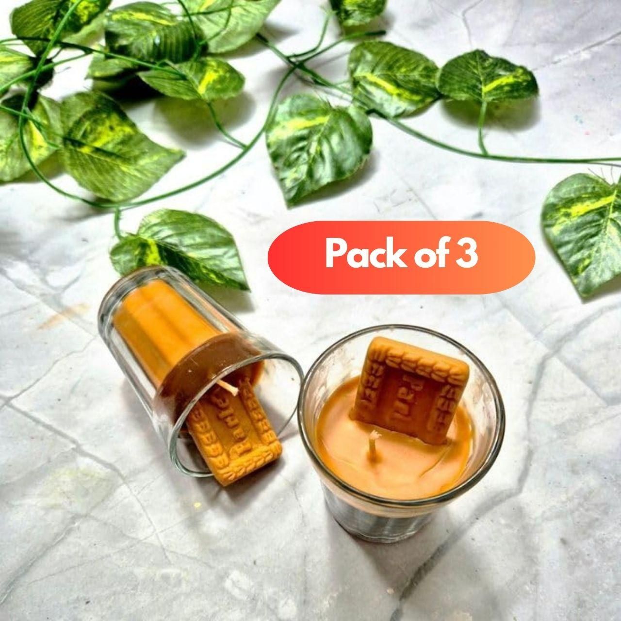 Chai Glass with Parle G Candle Pack of 3 kuykr9-ii