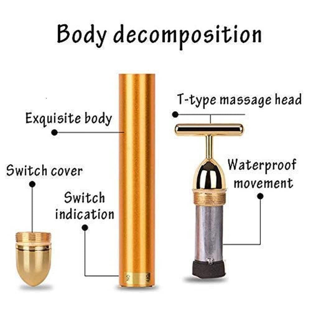 24K Gold Energy Beauty Bar Electric Facial Massage Roller kuykr9-ii