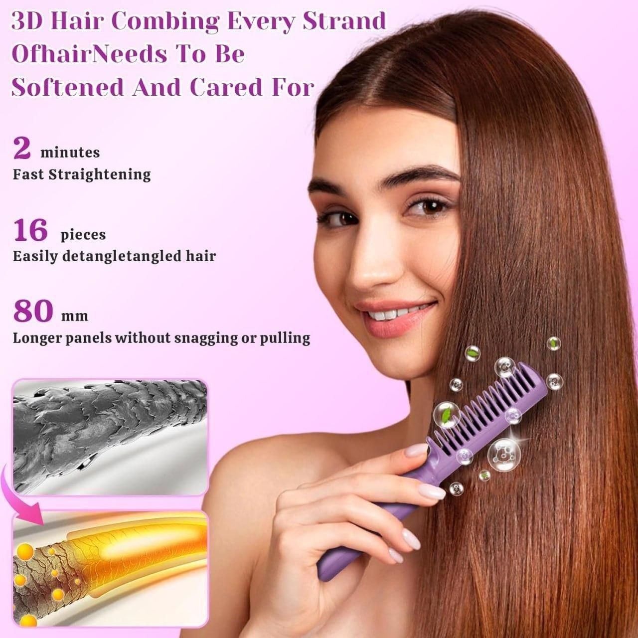 Meneflix Portable Mini Hair Straightener Cordless Rechargeable Mini Adjustable Hair Straightener Hot Comb kuykr9-ii
