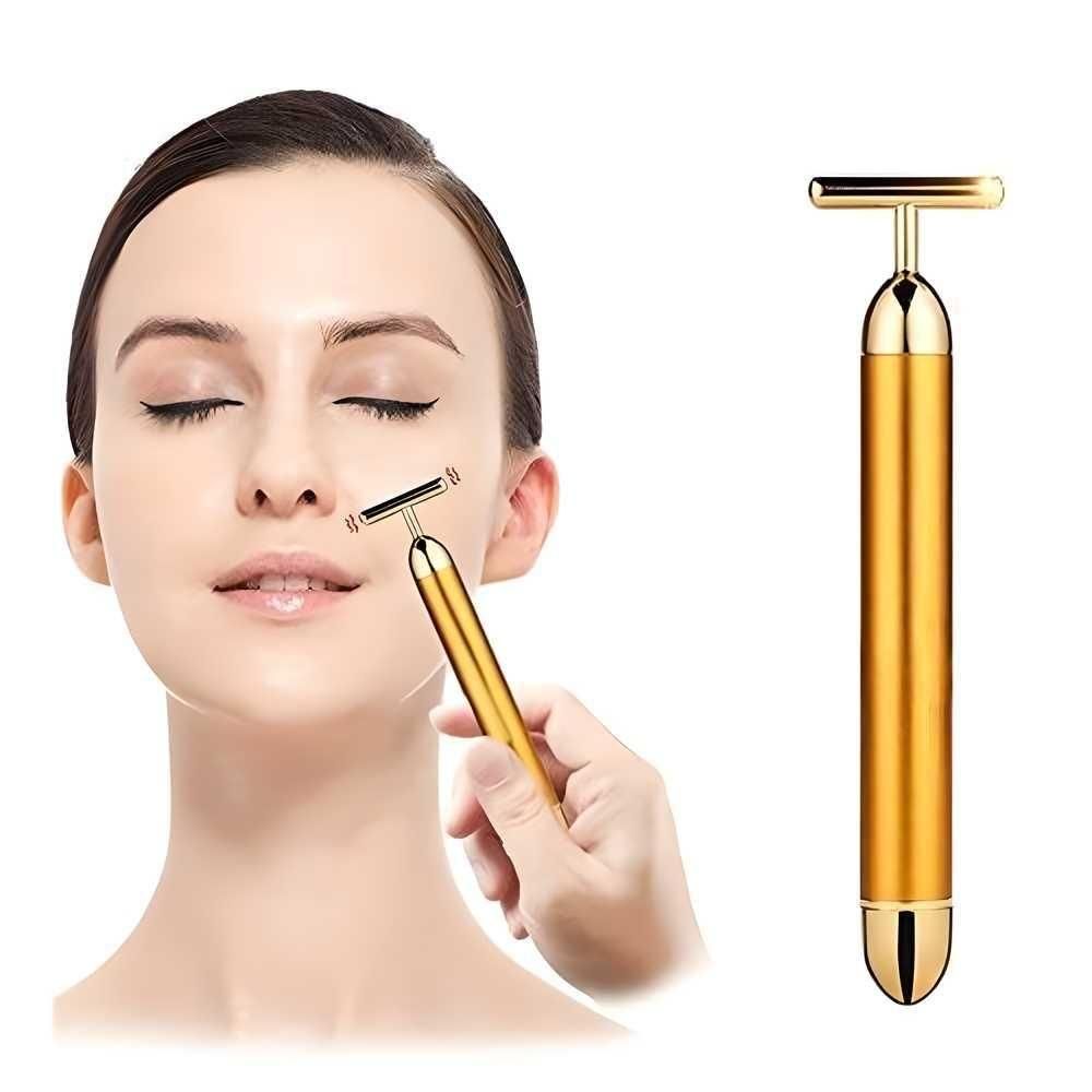 24K Gold Energy Beauty Bar Electric Facial Massage Roller kuykr9-ii
