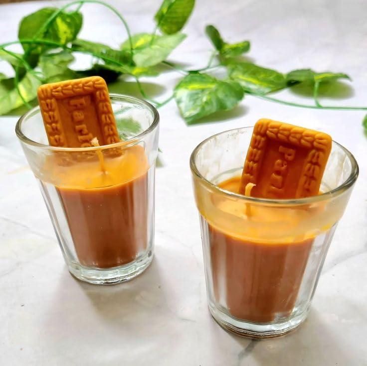 Chai Glass with Parle G Candle Pack of 3 kuykr9-ii