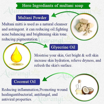 Multani Mitti Handmade Soap With Multani Mitti For Remove Pimple Marks (Pack Of 2) kuykr9-ii
