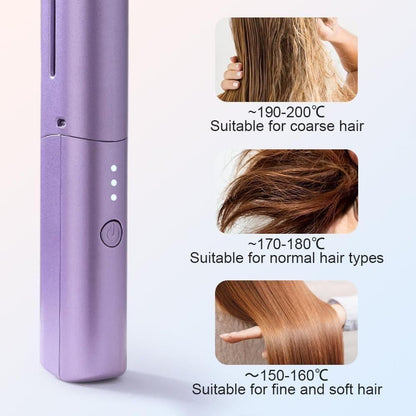 Meneflix Portable Mini Hair Straightener Cordless Rechargeable Mini Adjustable Hair Straightener Hot Comb kuykr9-ii