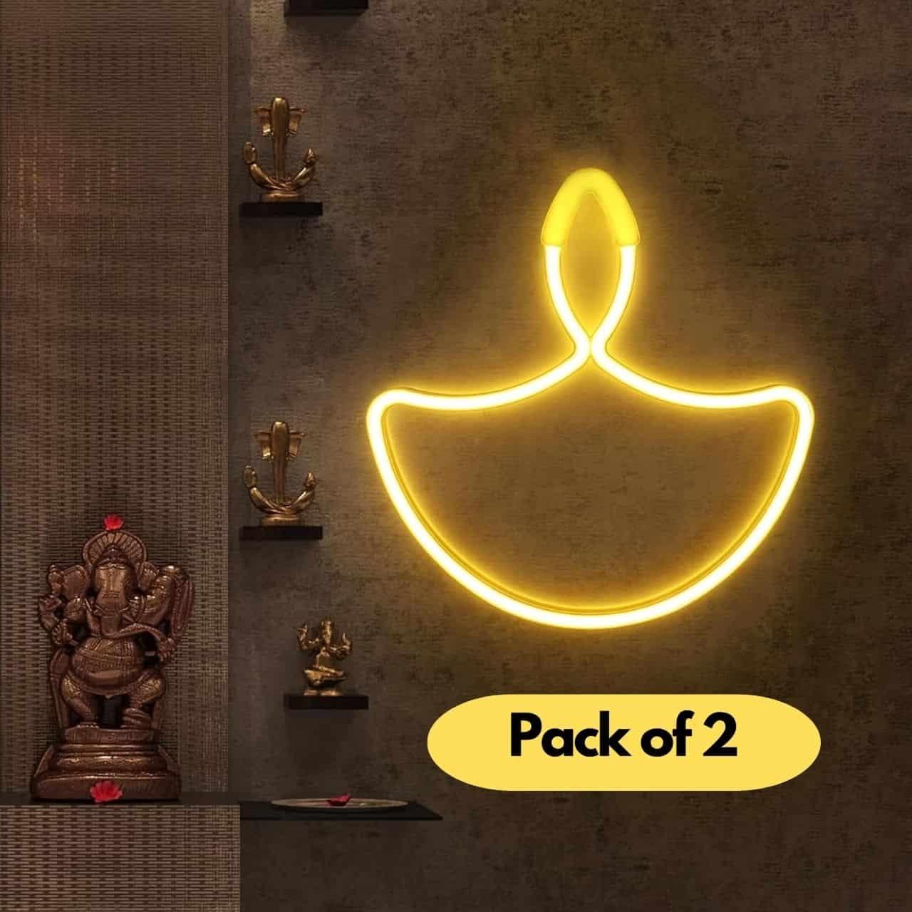 Diwali Diya Neon Sign Strip Lights Pack of 2 kuykr9-ii