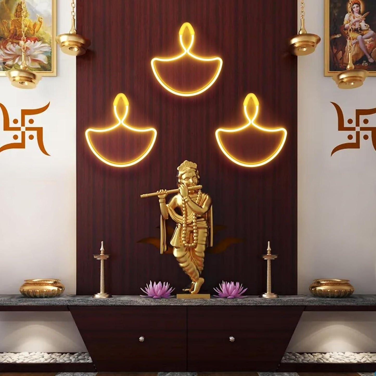 Diwali Diya Neon Sign Strip Lights Pack of 2 kuykr9-ii